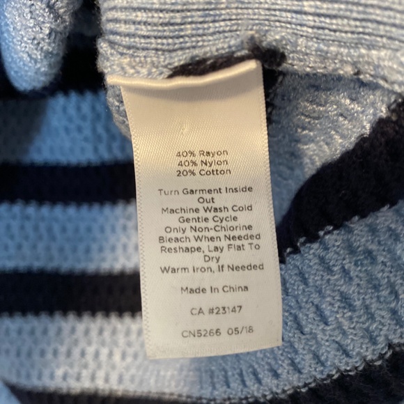Talbots Textured Stripe Sweater Blue M - Picture 5 of 5